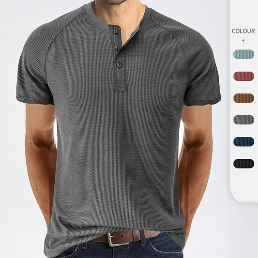 Waffle Knit Summer Men's Short Sleeves