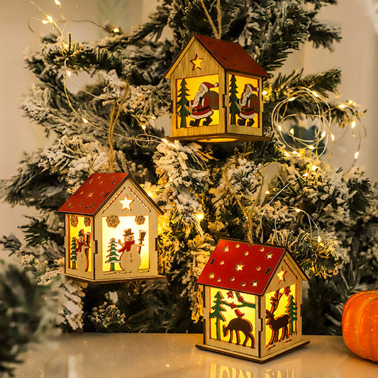 Decorative Festive Luminous Wooden Ornaments