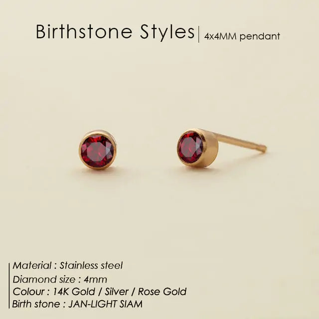 Fashion 12 Colors Crystal Stud Earrings