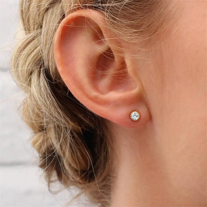 Fashion 12 Colors Crystal Stud Earrings