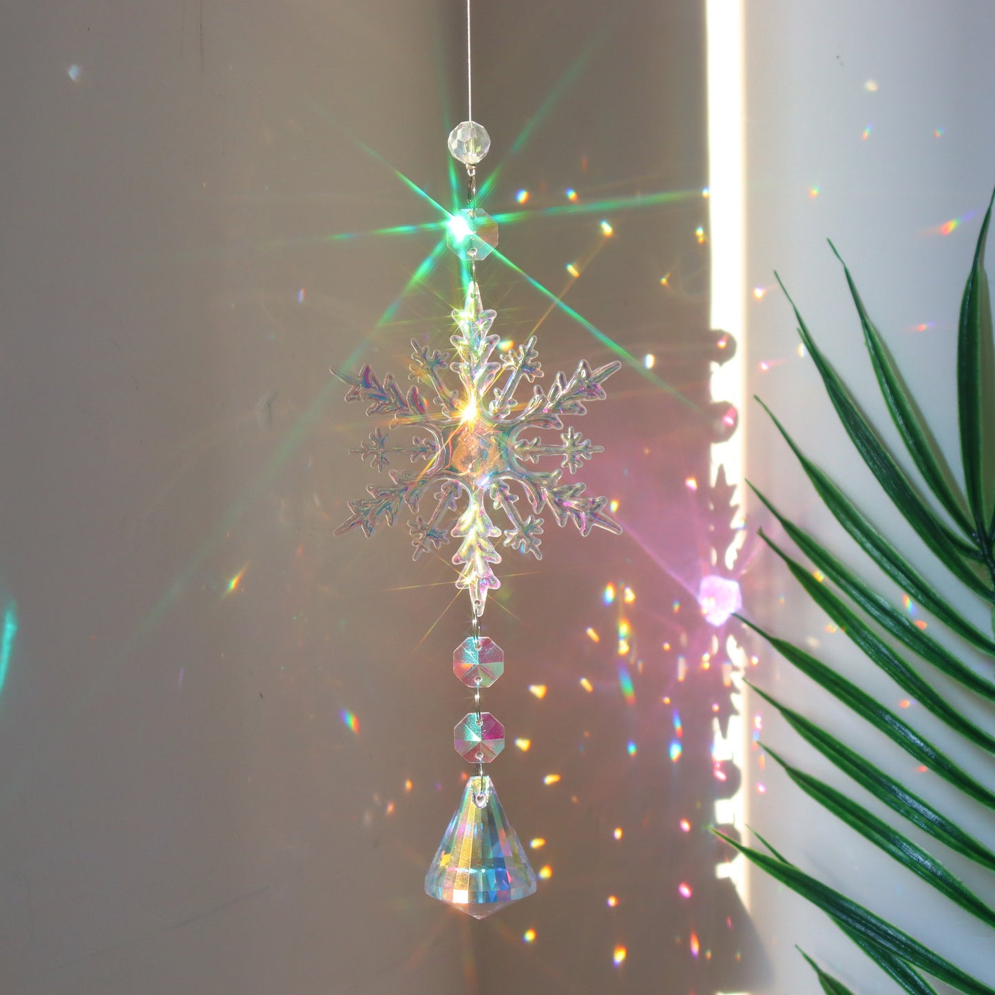 Christmas Colorful Snowflake Crystal Ornament