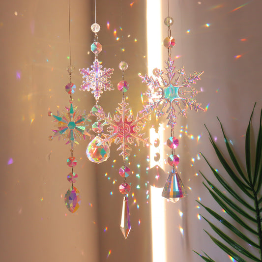 Christmas Colorful Snowflake Crystal Ornament