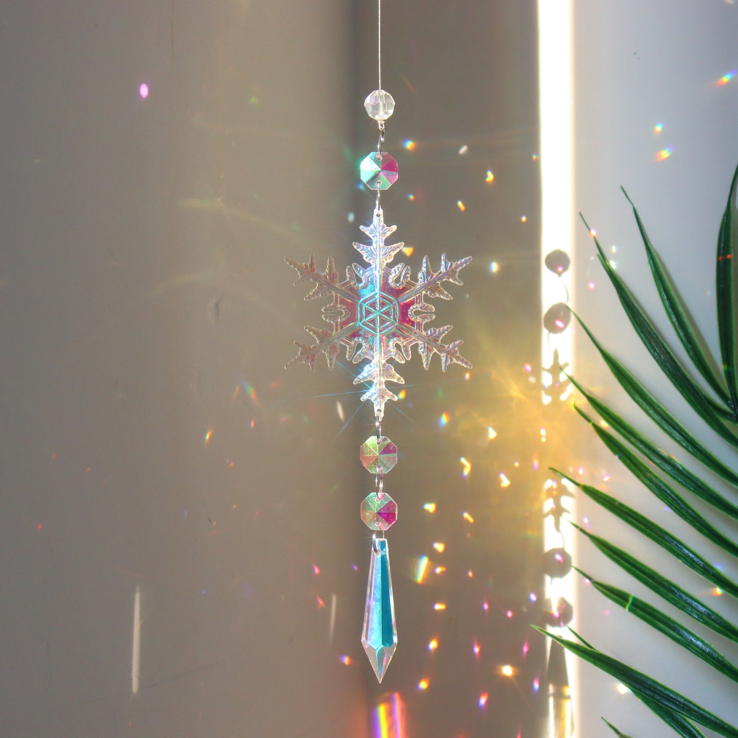 Christmas Colorful Snowflake Crystal Ornament