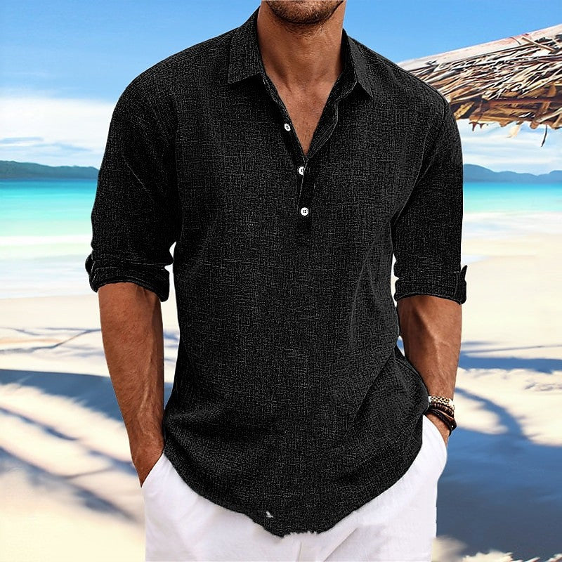 Men's Plus Size Solid Color Shirt
