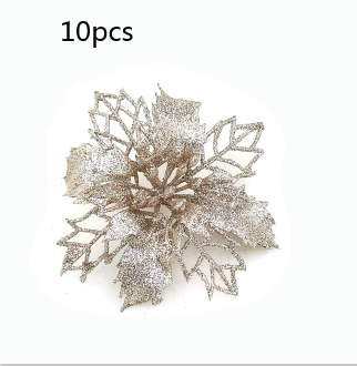 Glitter Artificial Christmas Flowers Tree Decorations