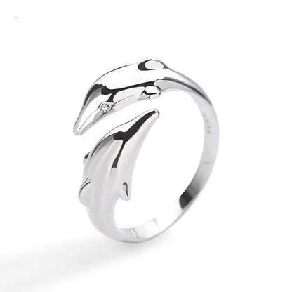 Personality Silver Plated Love Hug Rings