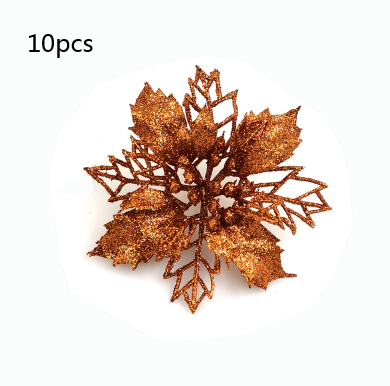 Glitter Artificial Christmas Flowers Tree Decorations