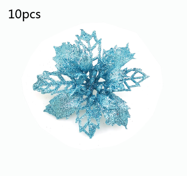 Glitter Artificial Christmas Flowers Tree Decorations