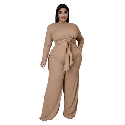 Plus Size Leisure Two-piece Set