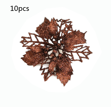 Glitter Artificial Christmas Flowers Tree Decorations