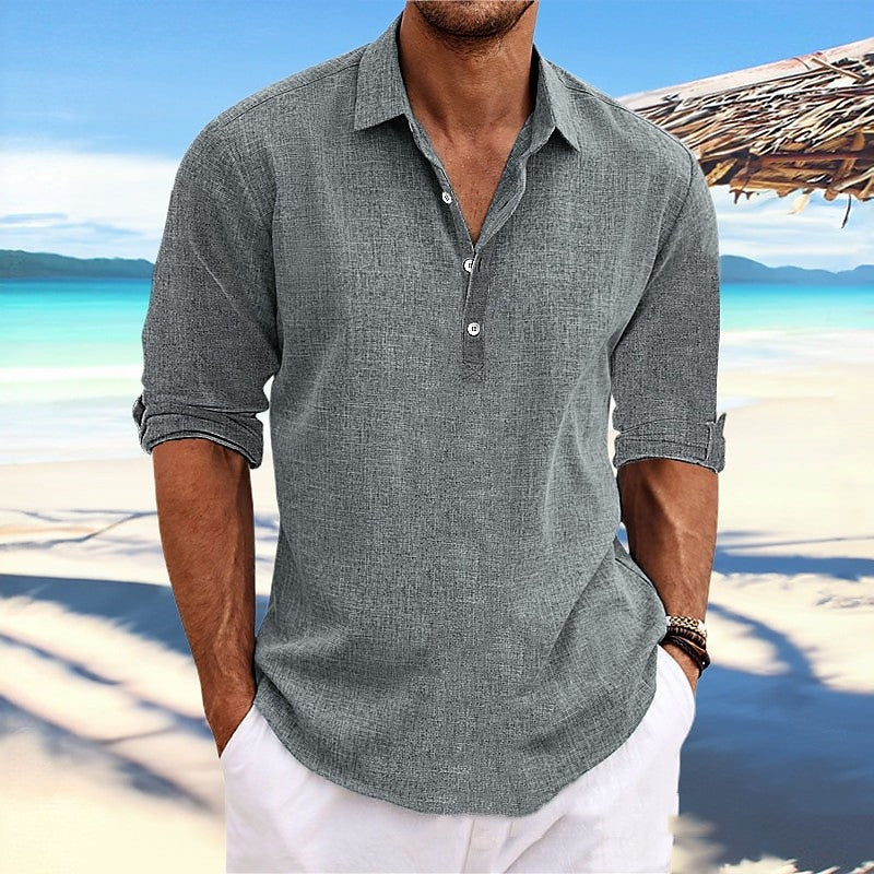 Men's Plus Size Solid Color Shirt