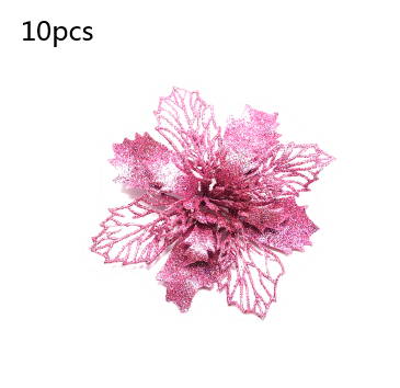 Glitter Artificial Christmas Flowers Tree Decorations