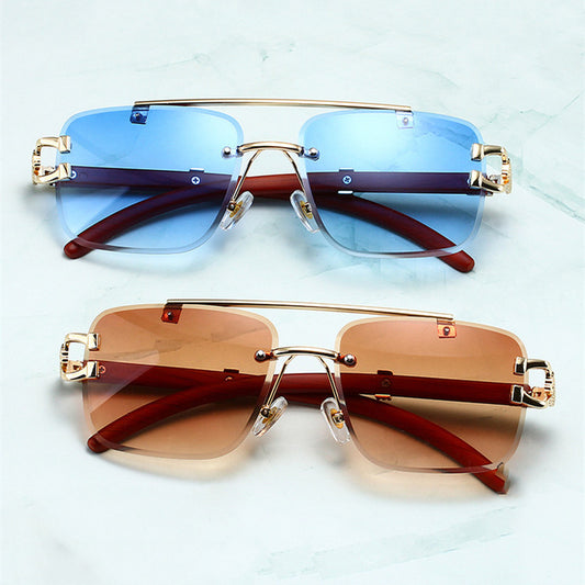 Men's And Women's Fashion Double Beam Trimming Sun-resistant Sunglasses