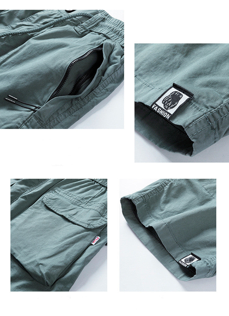 Workwear With Pocket Shorts Men's Loose Wide Leg