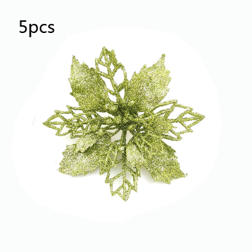 Glitter Artificial Christmas Flowers Tree Decorations