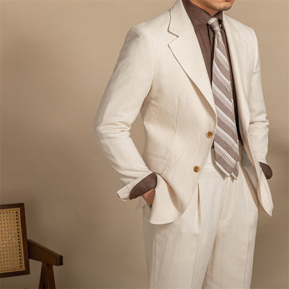 Casual Breathable Retro Suit Men's Half Lining