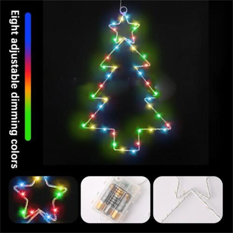 Wrought Iron LED Christmas Tree Shaped Lantern