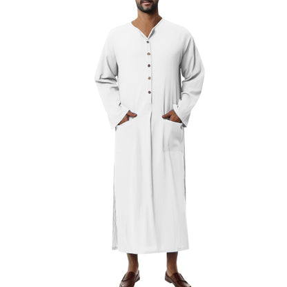 Men's Long Sleeve Solid Color Loose Robe