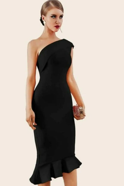 Midnight in London Off Shoulder Bodycon Dress