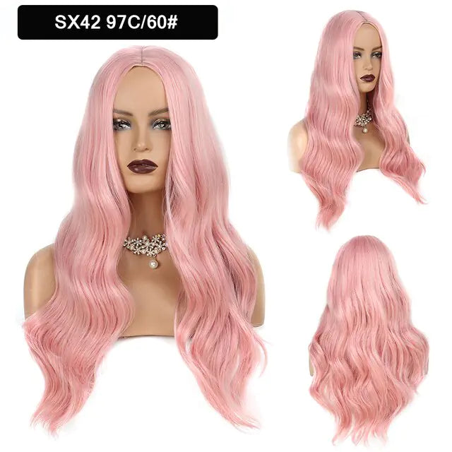 Wavy Middle Part Wigs