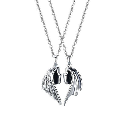 Angel Devil Wings Pair Lovers Necklace