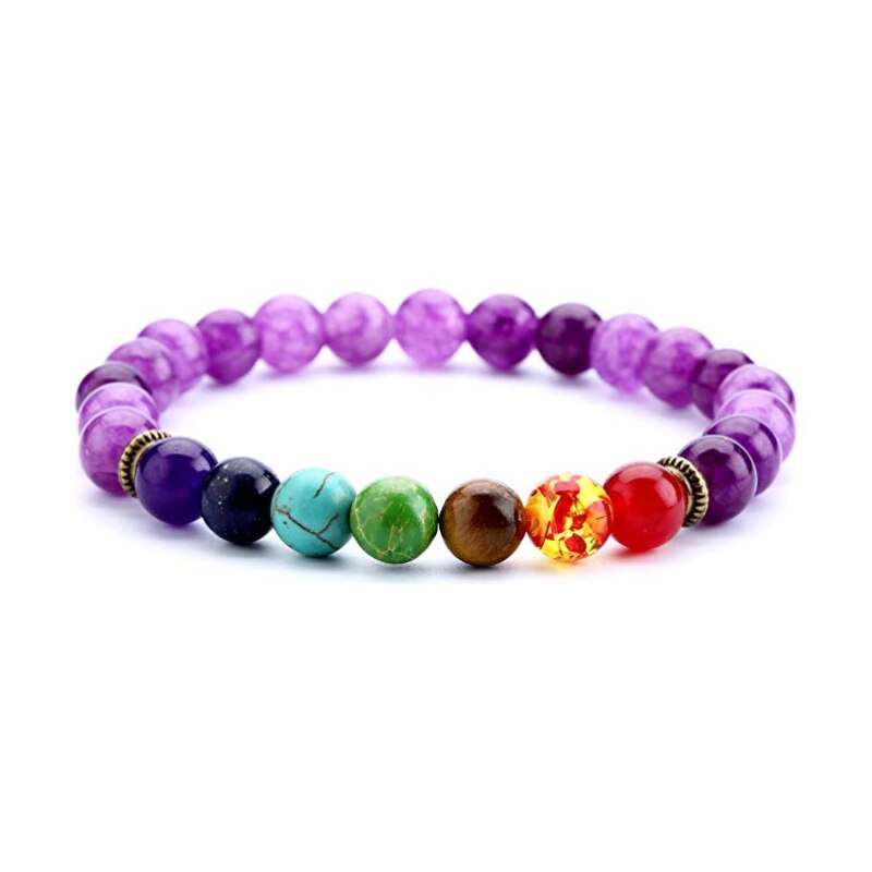 8mm Lava Rock 7 Chakras Bracelet