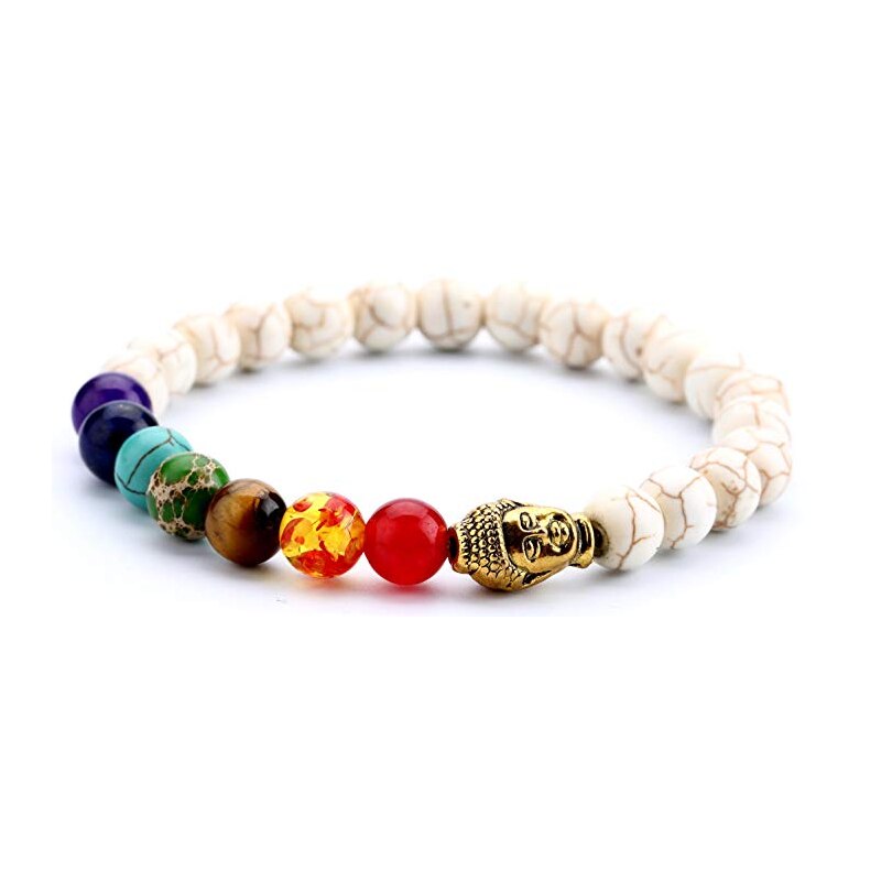 8mm Lava Rock 7 Chakras Bracelet