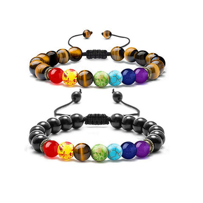 8mm Lava Rock 7 Chakras Bracelet