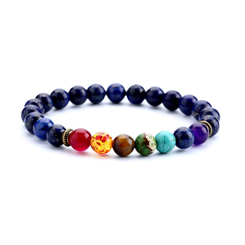 8mm Lava Rock 7 Chakras Bracelet