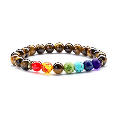 8mm Lava Rock 7 Chakras Bracelet