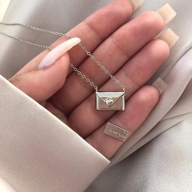 Envelop Love Letter Silver Necklace