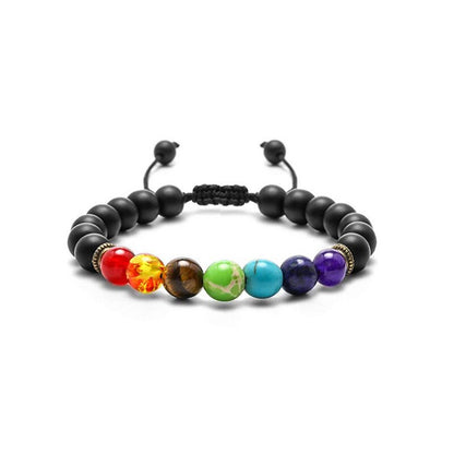 8mm Lava Rock 7 Chakras Bracelet