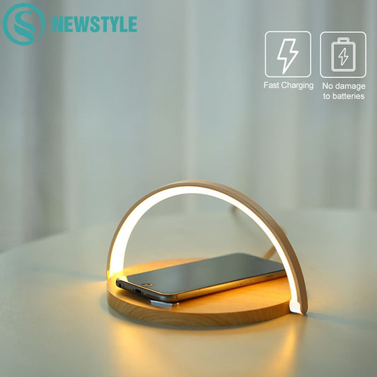 Fast Wireless Charger Table Lamp For iPhone X XR XS